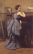 Jean Baptiste Camille  Corot WOman in Blue oil painting picture wholesale